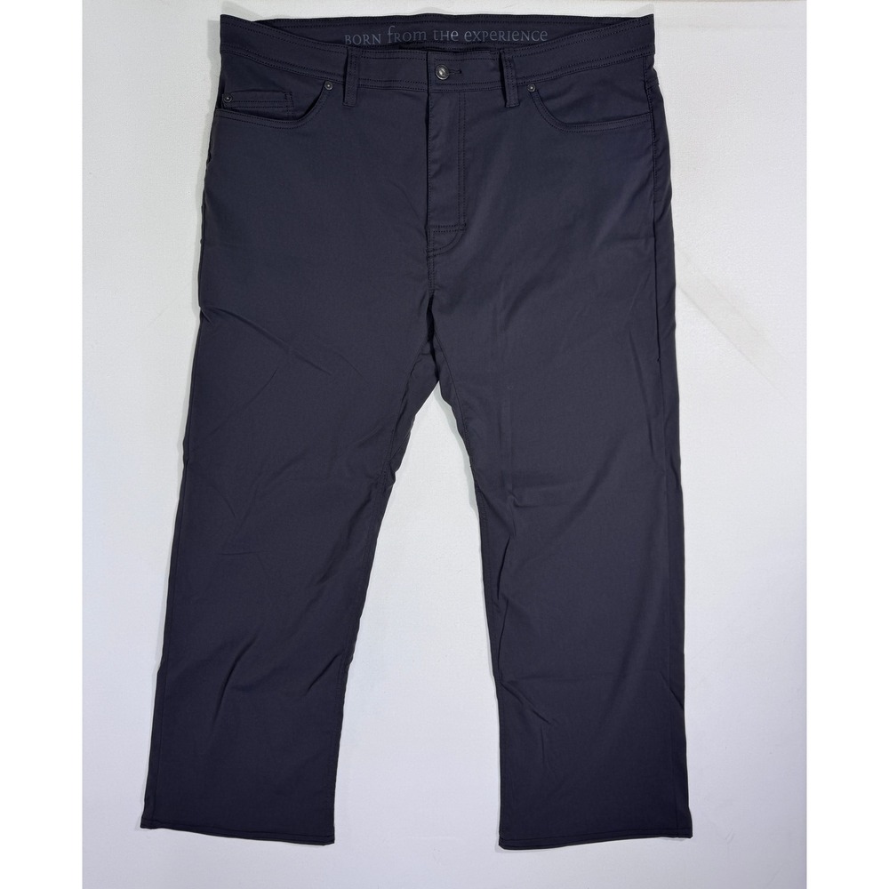 Prana Mens 40 (41x29) Brion Slim Fit Pants Charcoal Grey Nylon Hiking Gorpcore